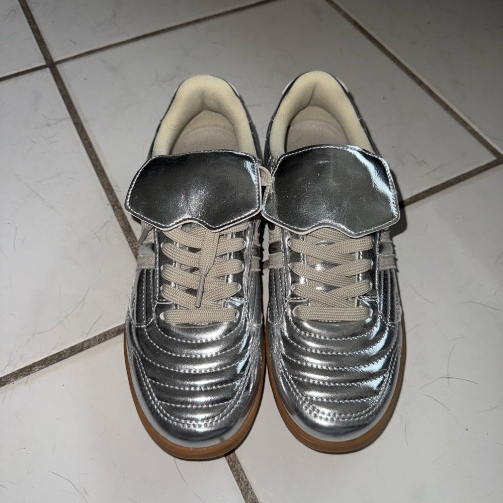 Steve Madden Metallic Silver Sneakers